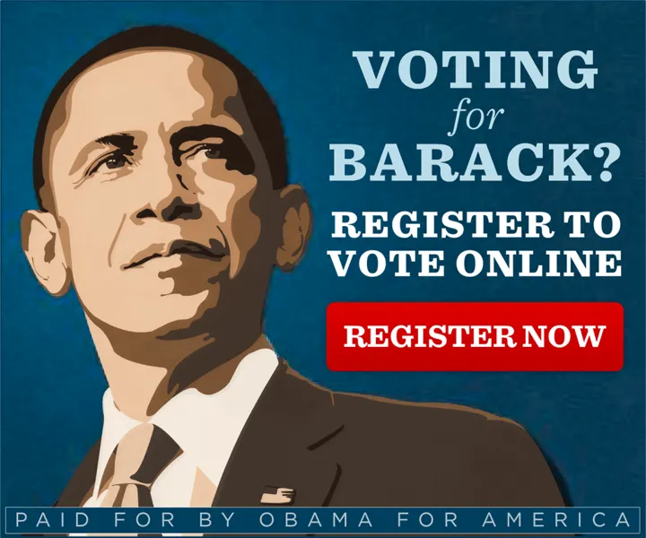 OBAMA FOR AMERICA Register to Vote Banner Ad