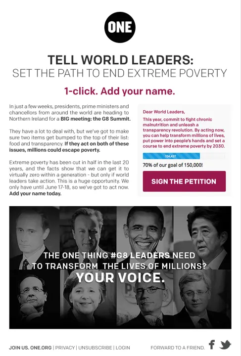 ONE Opening Ceremony Celebration email design