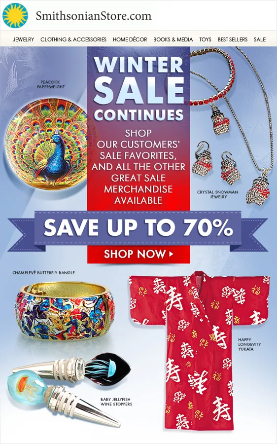 SMITHSONIAN STORE Static email design